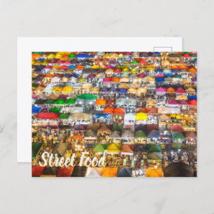 Street Food Market Rod Fai Bangkok Thailand Holiday Postcard