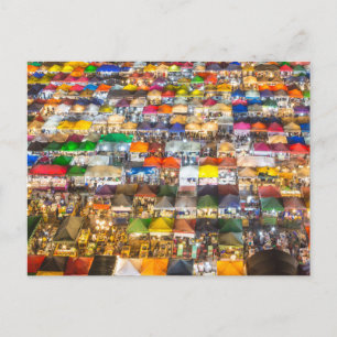 Street Food Market Rod Fai Bangkok Thailand Holiday Postcard