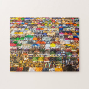 Street Food Market Rod Fai Bangkok Thailand Jigsaw Puzzle