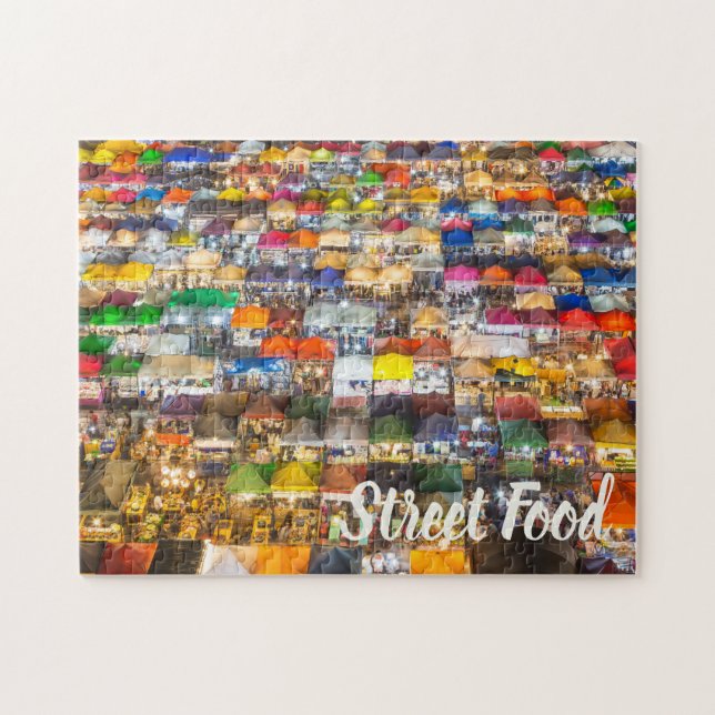 Street Food Market Rod Fai Bangkok Thailand Jigsaw Puzzle (Horizontal)