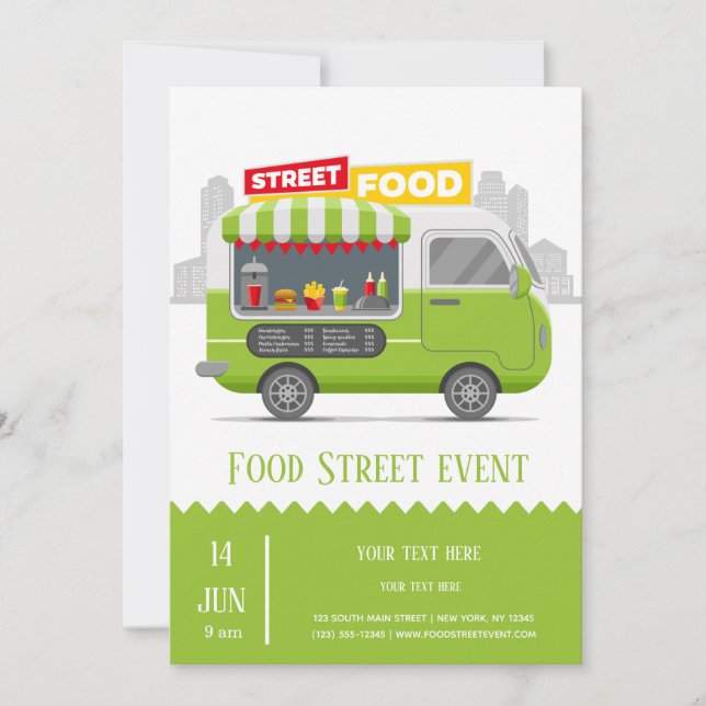 Street food truck invitation (Front)