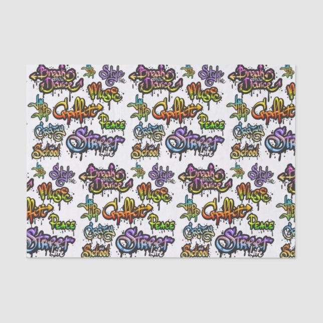 Street Graffiti Artful Words Tissue Paper (Front)