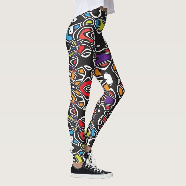 Street Graffiti Mosaic Leggings (Right)