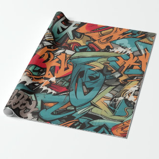 Street graffiti pattern wrapping paper