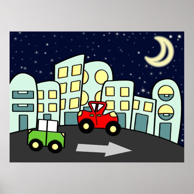 Street illustration poster (Front)