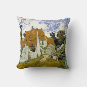 Street in Auvers-sur-Oise Vincent van Gogh Cushion