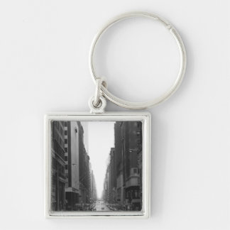 Street in NY city B&W Key Ring