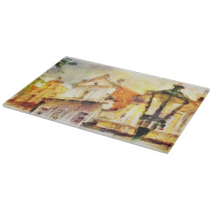 Street in old part of prague cutting board