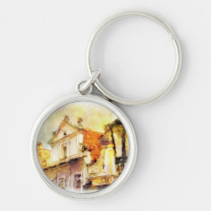 Street in old part of prague key ring