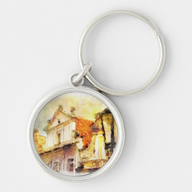 Street in old part of prague key ring (Front)