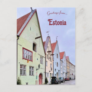 Street in Old Town of Tallinn Estonia Postcard