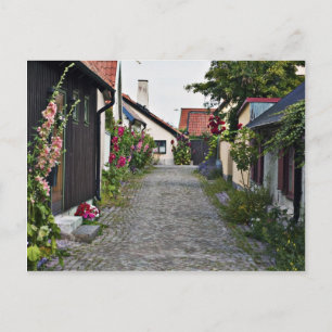 Street in old Visby Sweden Postcard