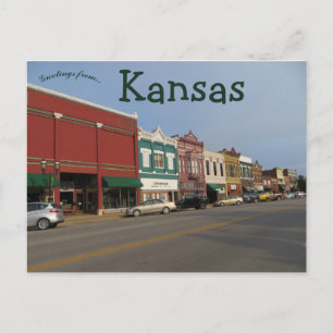 Street in Ottawa Kansas Postcard