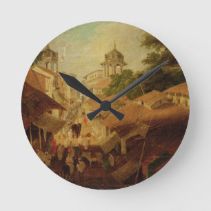 Street in Patna, c.1825 (oil on canvas) Round Clock