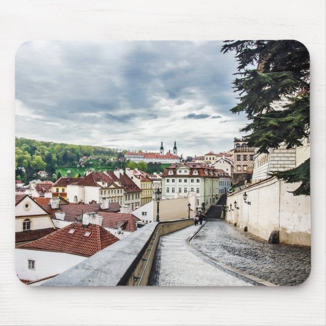 Street in Prague downtown Mouse Mat (Front)