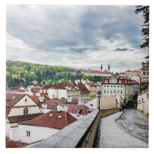 Street in Prague downtown Tile