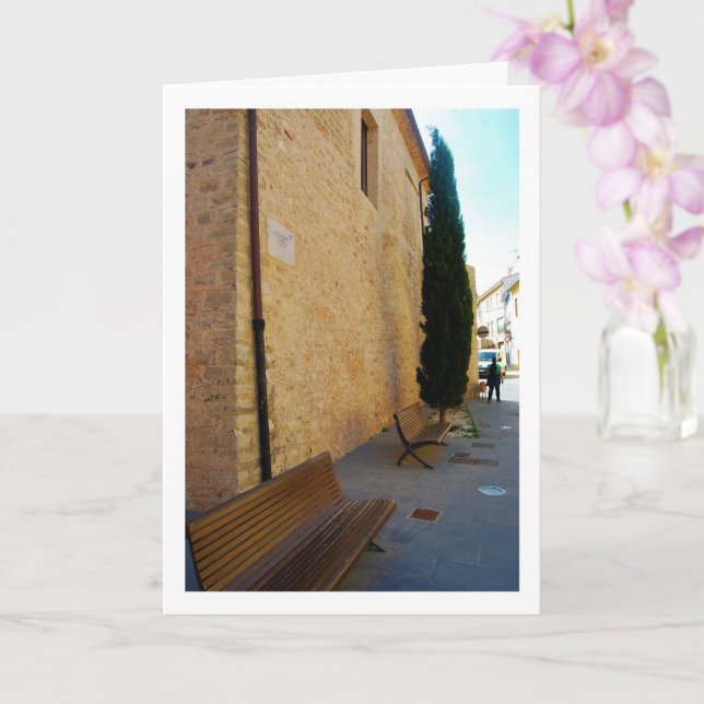 Street in Riba-roja de Túria, Spanish Town Card (Orchid)