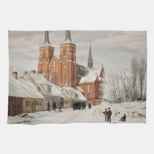 Street in Roskilde 1836 Tea Towel
