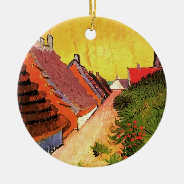 Street in Saintes Maries by Vincent van Gogh Ceramic Tree Decoration (Front)