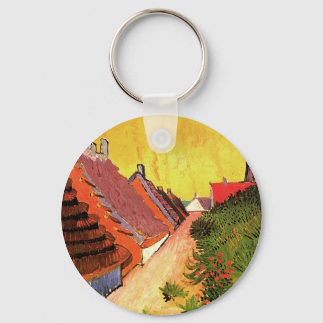 Street in Saintes Maries by Vincent van Gogh Key Ring (Front)