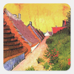 Street in Saintes-Maries by Vincent van Gogh Square Sticker