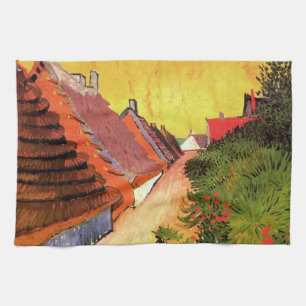 Street in Saintes Maries by Vincent van Gogh Tea Towel