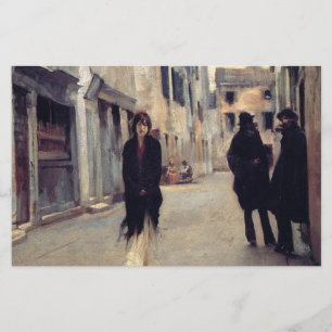 Street in Venice (Elegant Woman) (Singer Sargent) Stationery