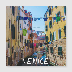 Street in Venice with laundry washed clothes Italy