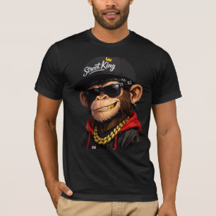 Street King Chimp Hip-Hop Graphic T-Shirt