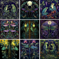 Street Lamp Bats Tile (Swamp Collection)