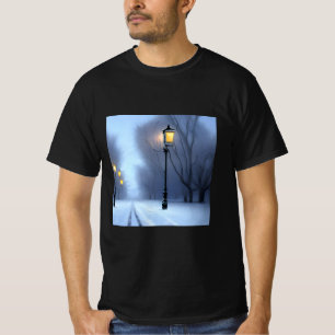 Street Lamps Glowing In Winter Wonderland T-Shirt