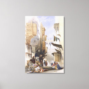 Street Leading to El Azhar, Grand Cairo, pub. 1846 Canvas Print
