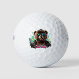 Street Legend Bear - Cool Graphic Design Golf Balls