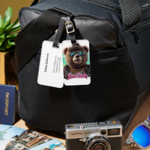 Street Legend Bear - Cool Graphic Design Luggage Tag