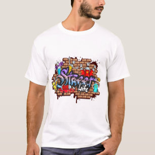 Street Life Graffiti Art Colors Wall T-Shirt