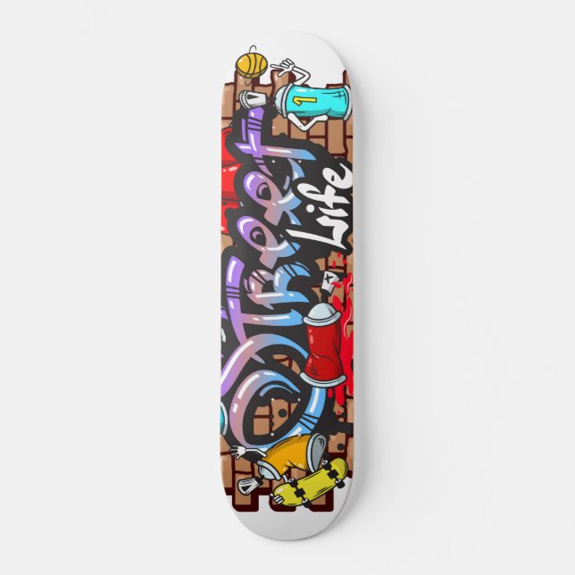 Street Life Graffiti  Skateboard (Front)