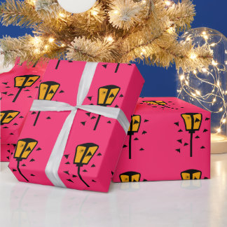 Street Light and Moths Wrapping Paper