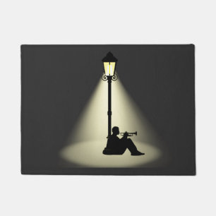 Street light horn musician doormat