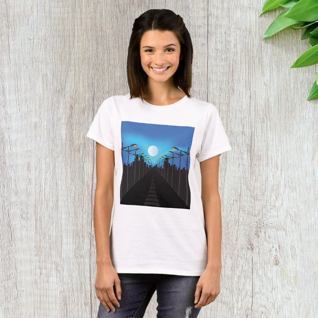 Street Lights And Moon T-Shirt (Creator Uploaded)