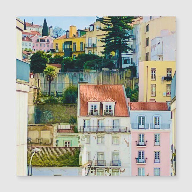 Street, Lisbon Portugal Europe, Travel magnet  (Front)