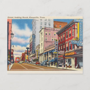 Street, Looking North, Knoxville, Tennessee Postcard