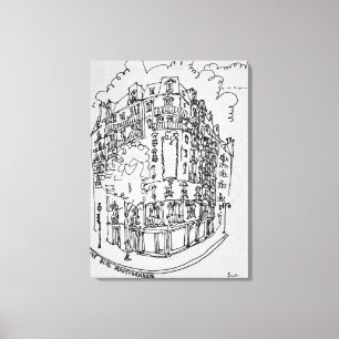 Street Montparnasse Boulevard Paris, France Canvas Print