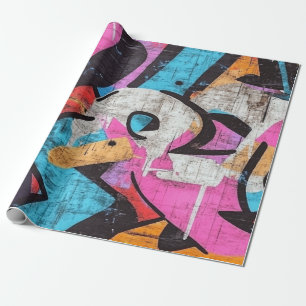 Street Mural with Layered Drips & Urban Color (2) Wrapping Paper