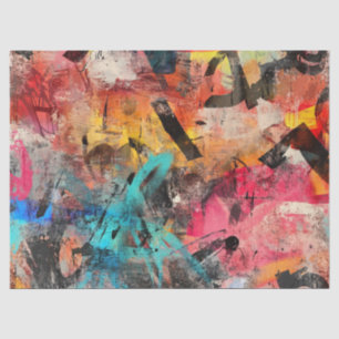 Street Mural with Layered Drips & Urban Color (7) Tissue Paper