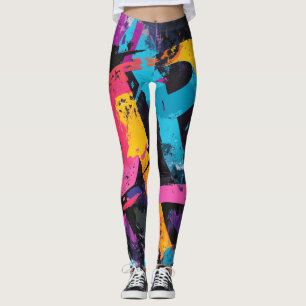 Street Mural with Layered Drips & Urban Colour Leggings