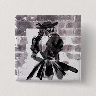 "Street Muse – Fashion on the Wall" 15 Cm Square Badge