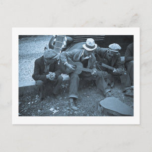 Street musicians, Maynardville, Tennessee, 1935 Postcard