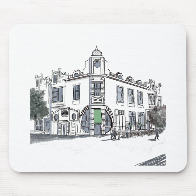 street of the old town mouse mat (Front)