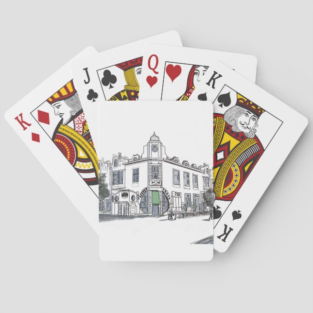 street of the old town playing cards (Back)