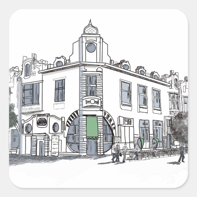 street of the old town square sticker (Front)